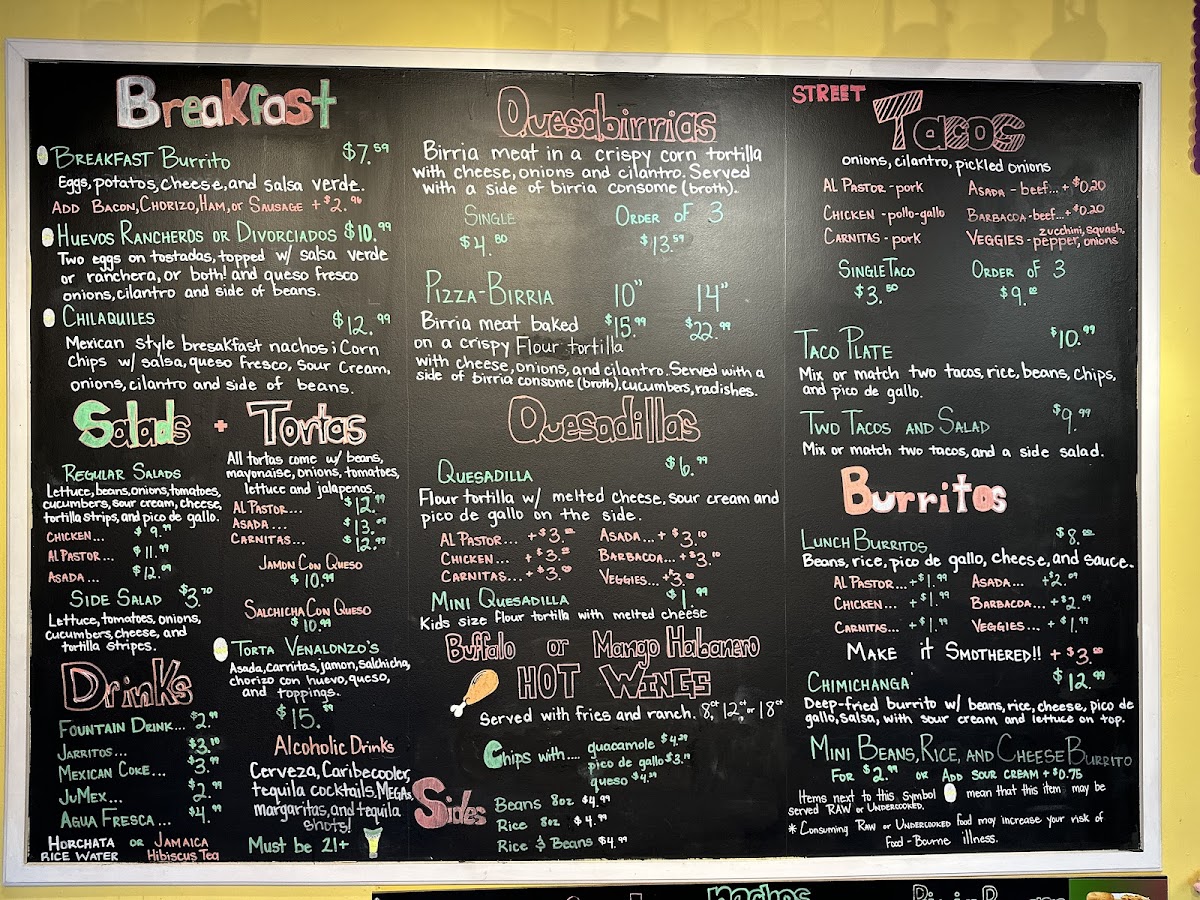 Venalonzo's Tacos Menu - Image 2